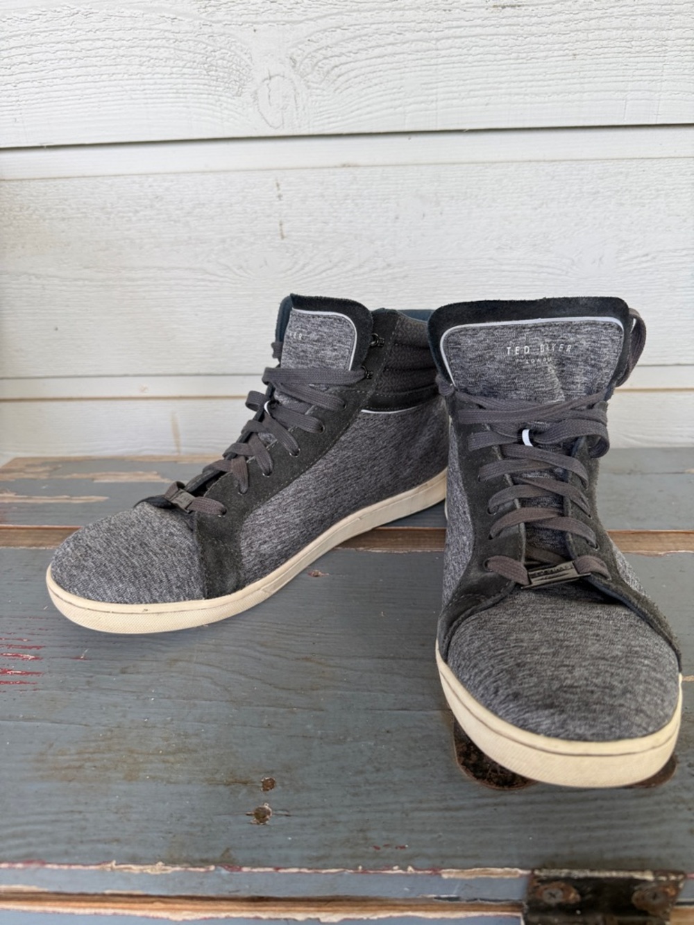 Ted Baker Men's Charcoal Gray High-Top Sneakers